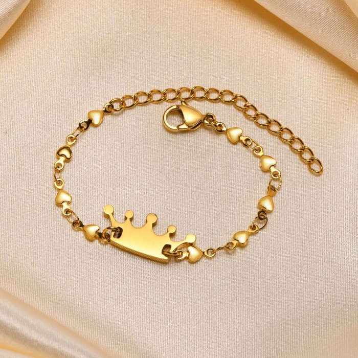Wholesale Stainless Steel Women Crown Bracelet