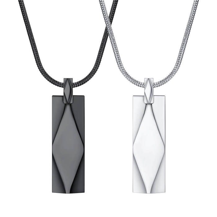 Wholesale Stainless Steel Diamond Faceted Bar Pendant