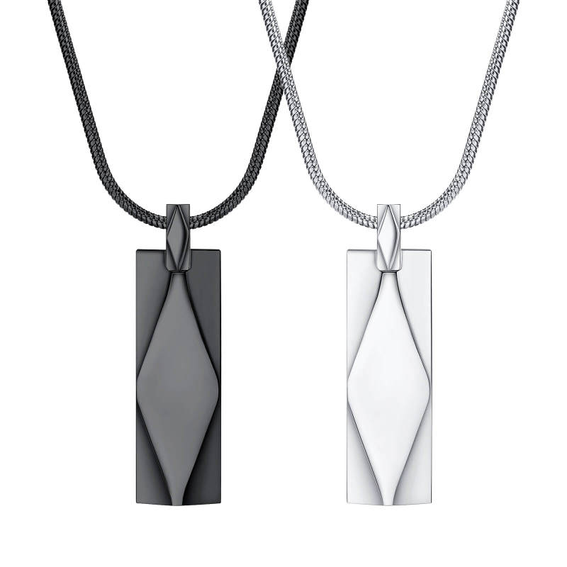 Wholesale Stainless Steel Diamond Faceted Bar Pendant