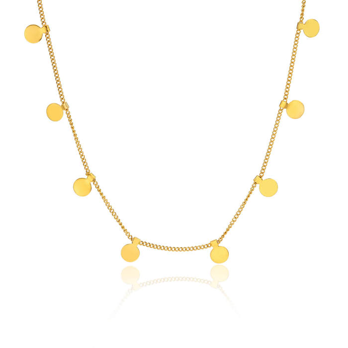 Wholesale Stainless Steel Discs Chain Necklace