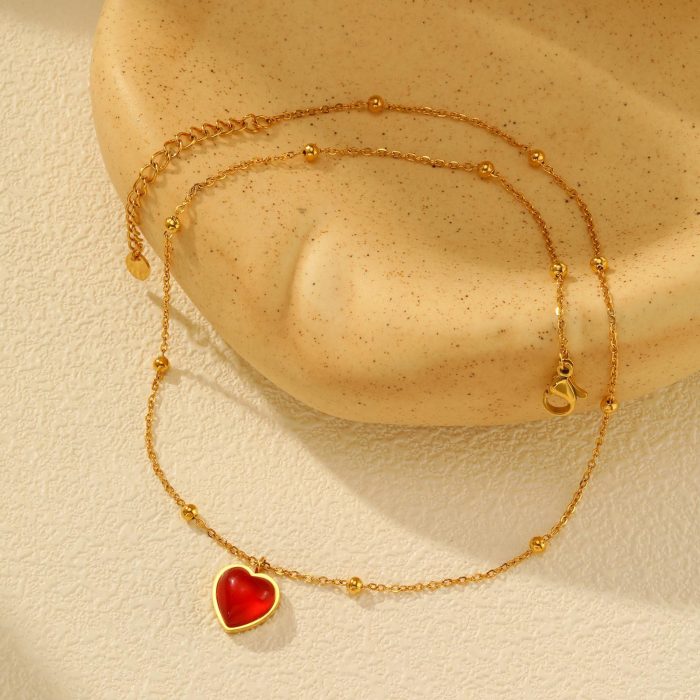 Wholesale Stainless Steel Red Heart Pendant