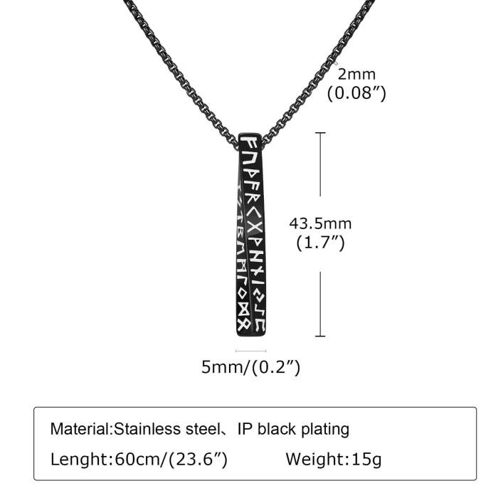 Wholesale Stainless Steel Viking Rune Mobius Bar Pendant
