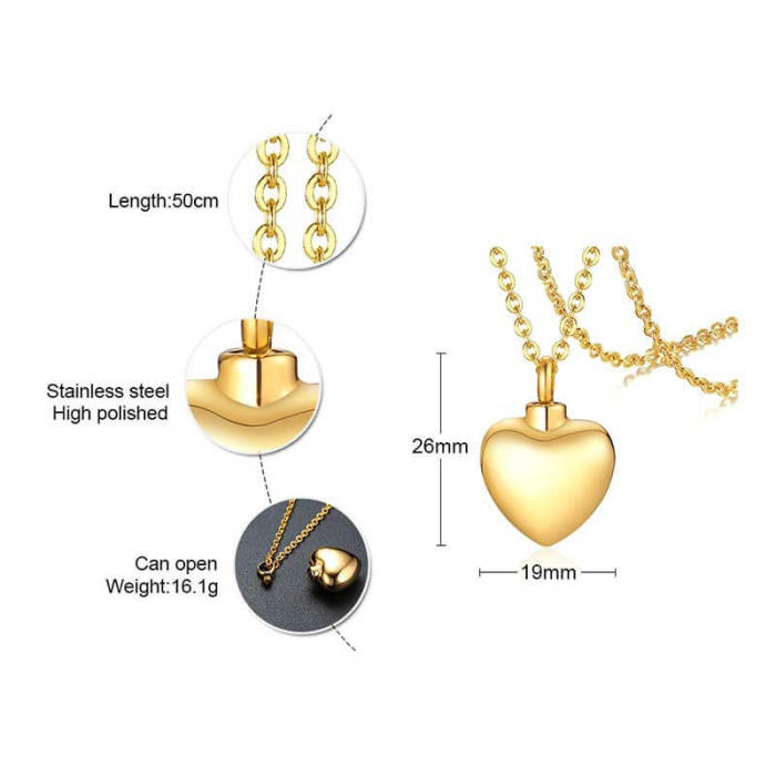 Wholesale Stainless Steel Heart Cremation Pendant