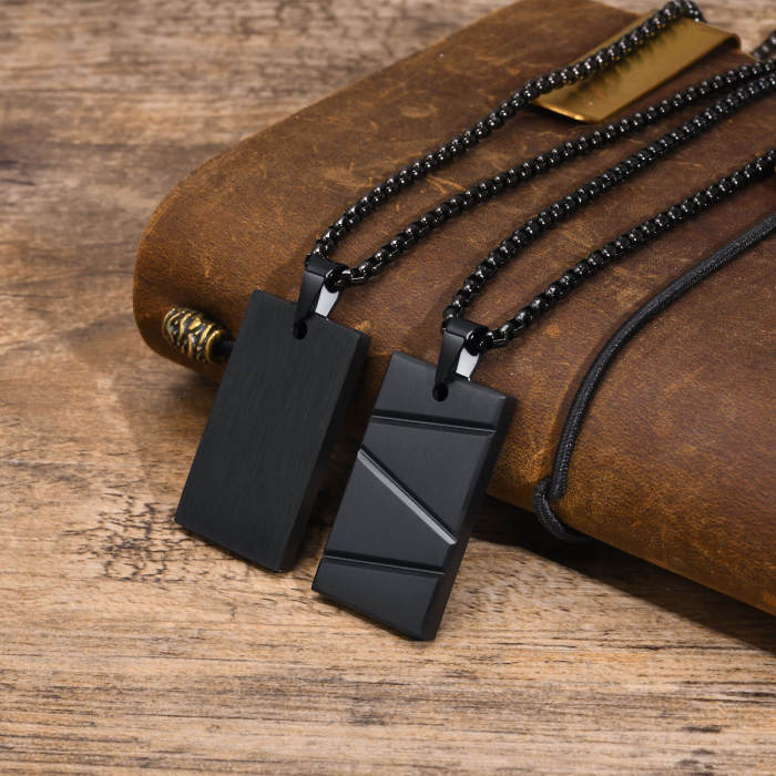 Wholesale Stainless Steel Geometric Design Dog Tag Pendant