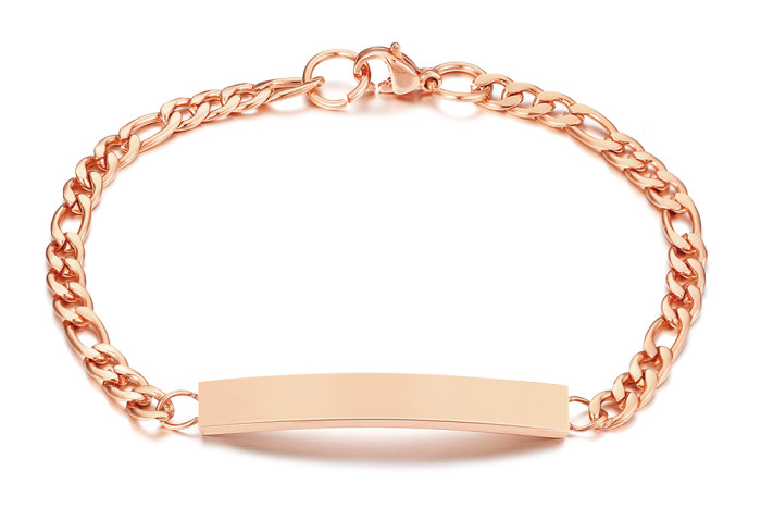 Wholesale Personalized Stainless Steel Charm Women ID Bracelet