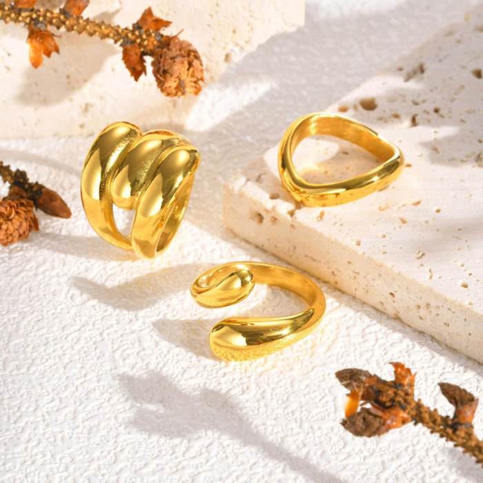 Wholesale Stainless Steel Fashion Women Irregular Rings