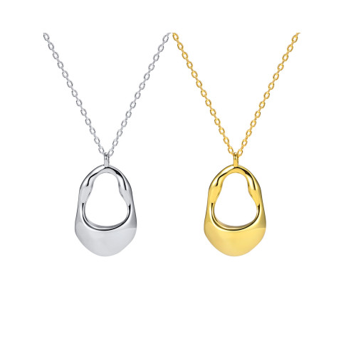 Wholesale Irregular Copper Pendant Steel Necklace