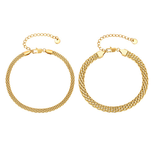 Wholesale Gold Plated Stainless Steel Mesh Chain Anklet