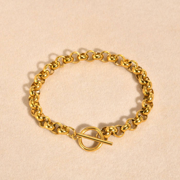 Wholesale Stainless Steel T-bar Rolo Link Bracelet