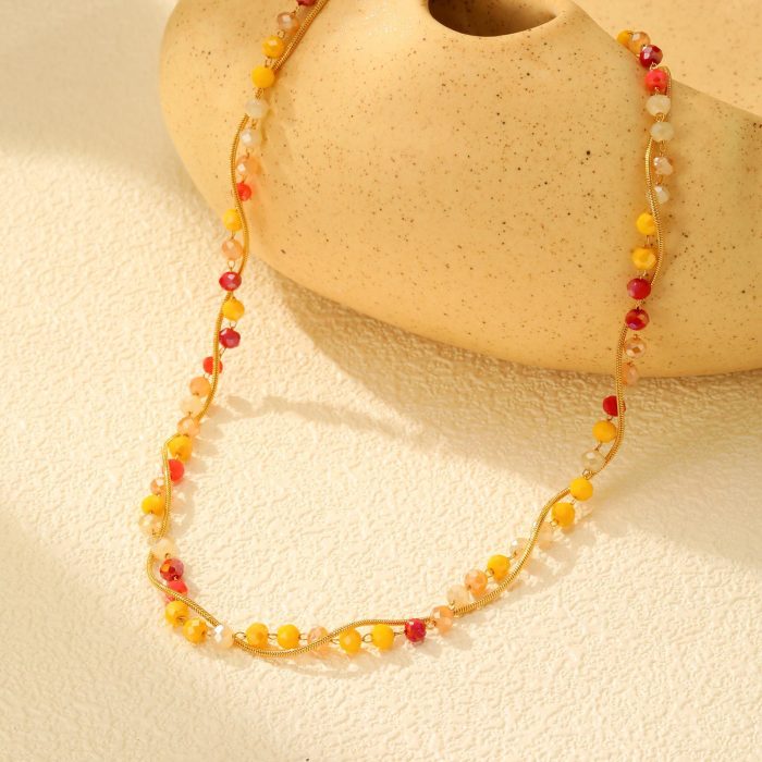 Wholesale Colored Glass Beads Necklace