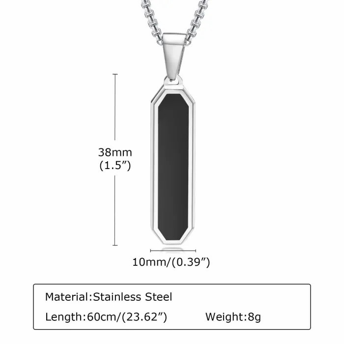 Wholesale Stainless Steel Men's Vertical Bar Octagonal Pendant
