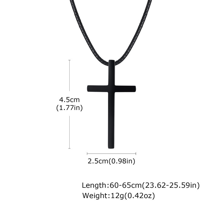 Wholesale Stainless Steel Minimalist Black Cross Necklace