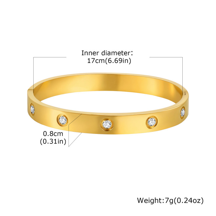 Wholesale Stainless Steel Rhinestone Bangle