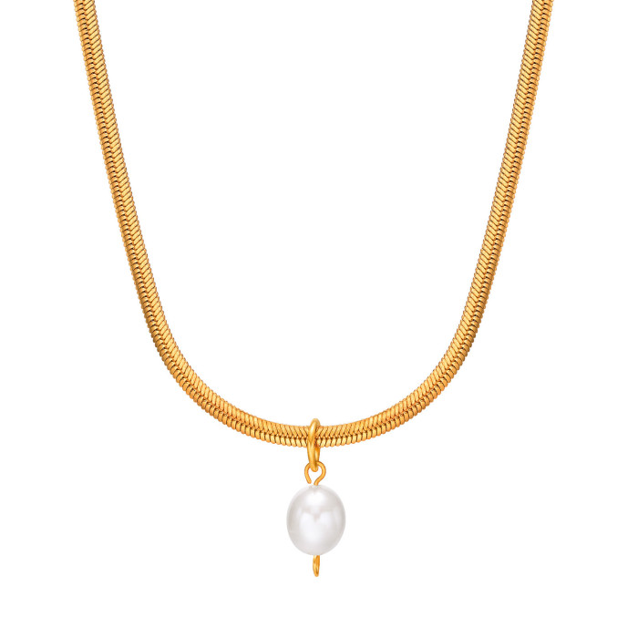 Wholesale Stainless Steel Charming Pearl Necklace