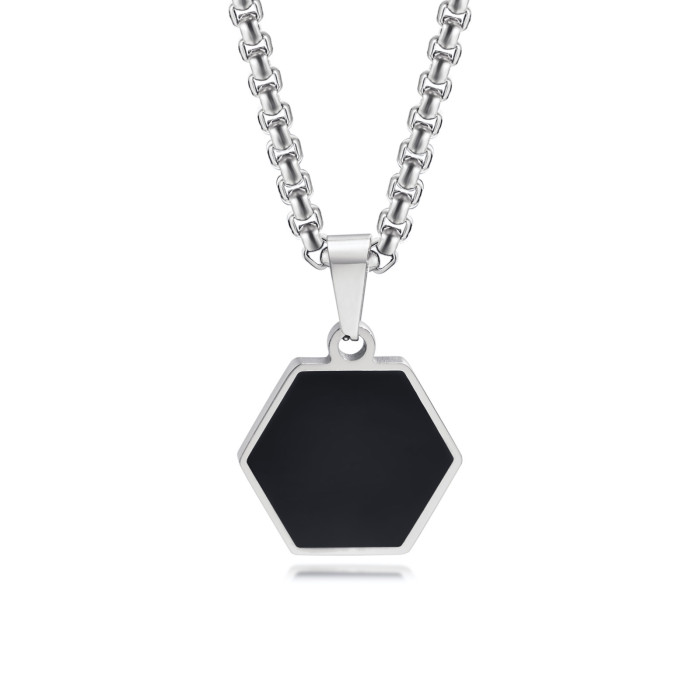 Wholesale Stainless Steel Hexagonal Enamel Pendant
