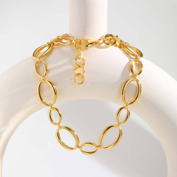 Wholesale Stainless Steel Oval Link Chain Bracelet
