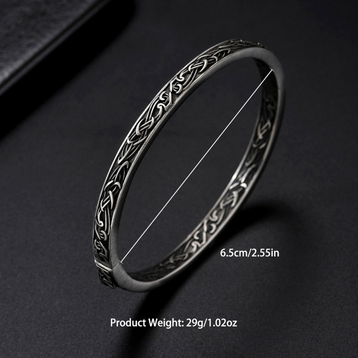 Wholesale Retro Stainless Steel Celtic Knot Bangle