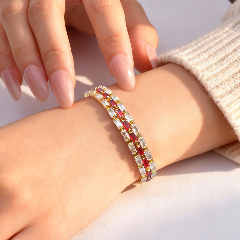 Wholesale 18K Gold Plated Zircon Tennis Bracelet