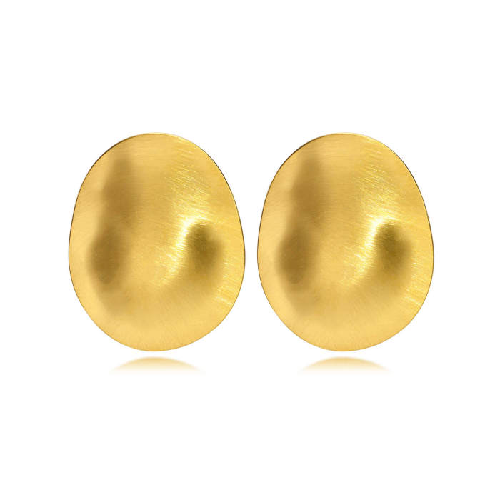 Wholesale Stainless Steel Fashion Oval Matt Earrings