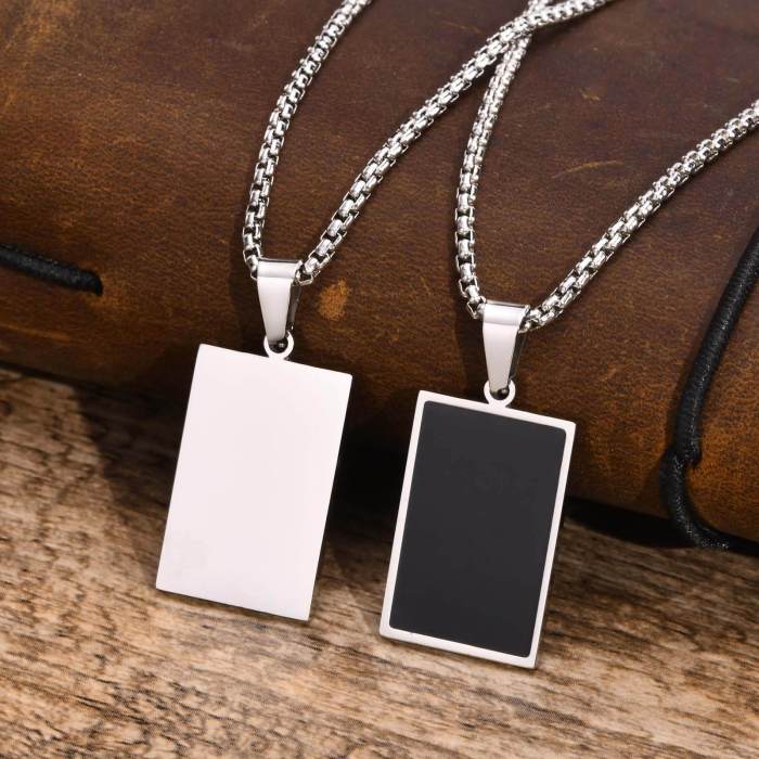 Wholesale Stainless Steel Men Rectangular Pendants