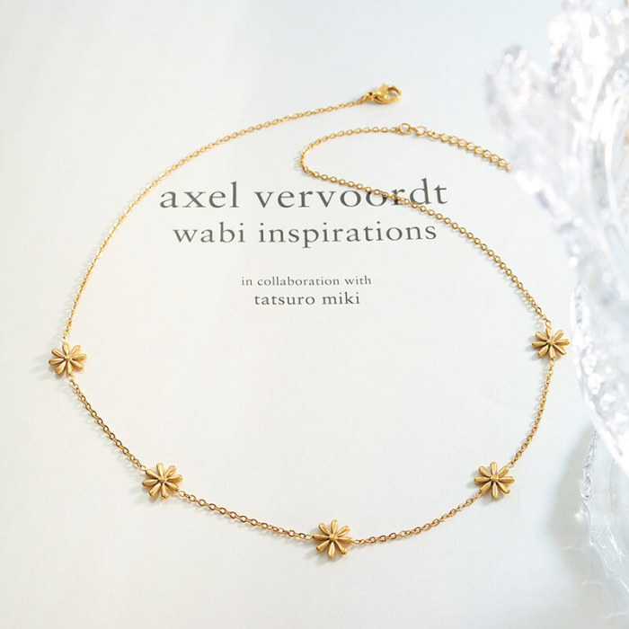Wholesle Stainless Steel Daisy Link Chain Necklace