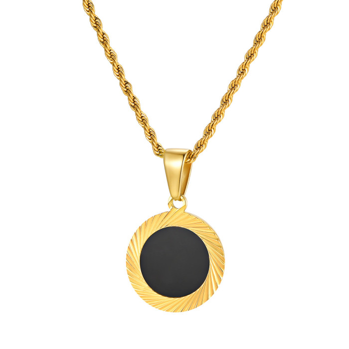 Wholesale Stainless Steel Black Acrylic Pendant