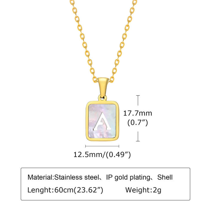 Wholesale Stainless Steel Shell 26 Initials Pendant
