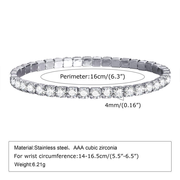 Wholesale Stainless Steel Charming Tennis Bracelet