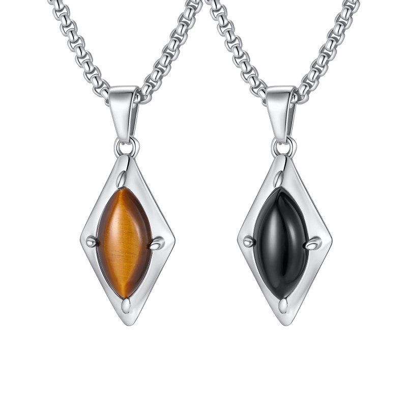 Stainless Steel Geometric Gemstone Pendant Wholesale