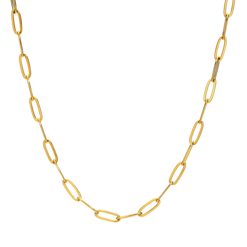 Wholesale Stainless Steel Paperclip Chain Clavicle Necklace