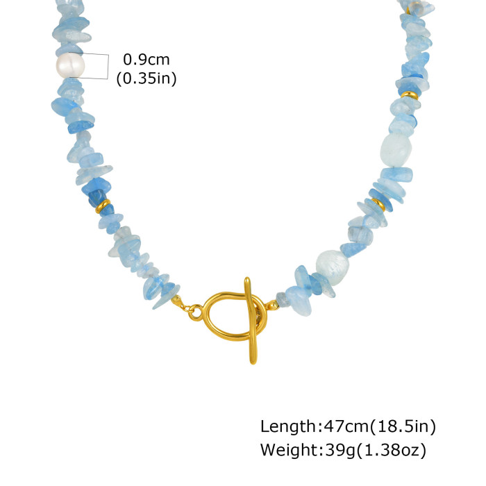 Wholesale Stainless Steel Irregular Stones Necklace