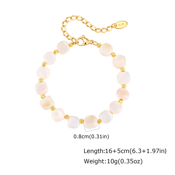 Wholesale Stainless Steel Irregular Shell Bead Bracelet