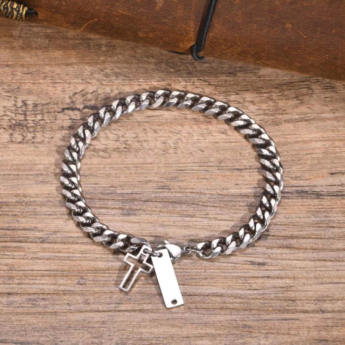 Wholesale Stainless Steel Custom Bracelet with Corss