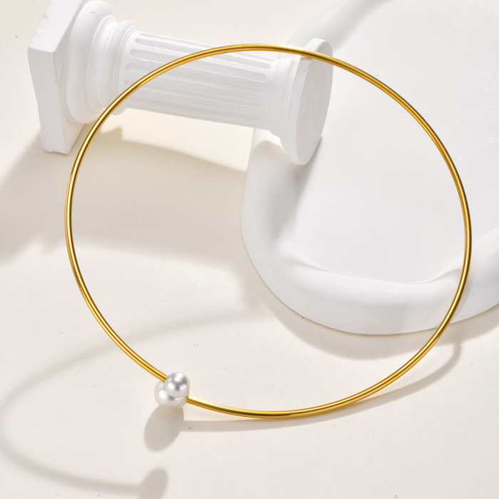 Wholesale Stainless Steel Wire Pearl Collar