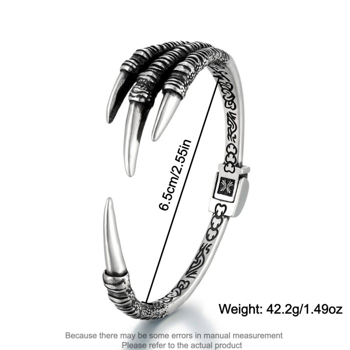 Wholesale Retro Stainless Steel Dragon Claw Bangle