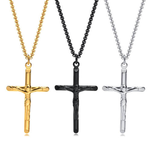 Wholesale Stainless Steel Mens Black Cross Pendant