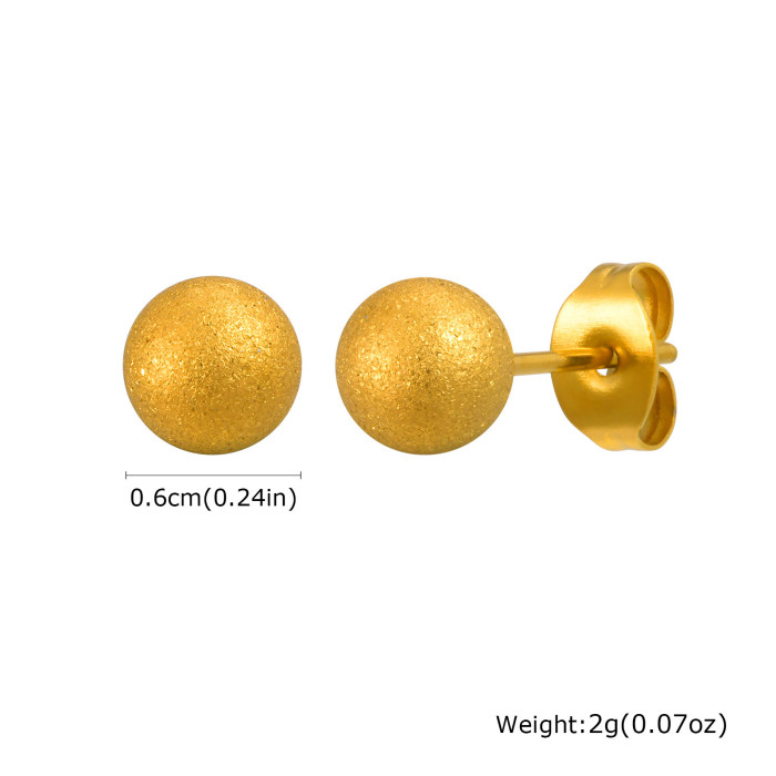 Wholesale Stainless Steel Brushed Bead Earrings
