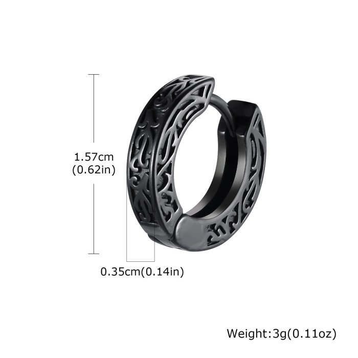 Wholesale Stainless Steel Mens Celtic Huggie Hoop Earrings