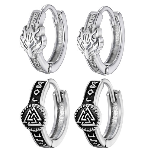 Wholesale Stainless Steel Viking Hoop Earrings