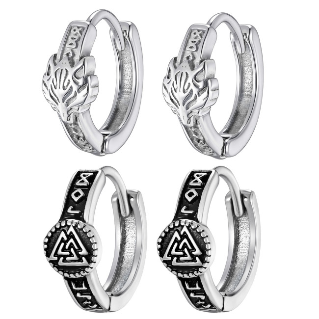 Wholesale Stainless Steel Viking Hoop Earrings