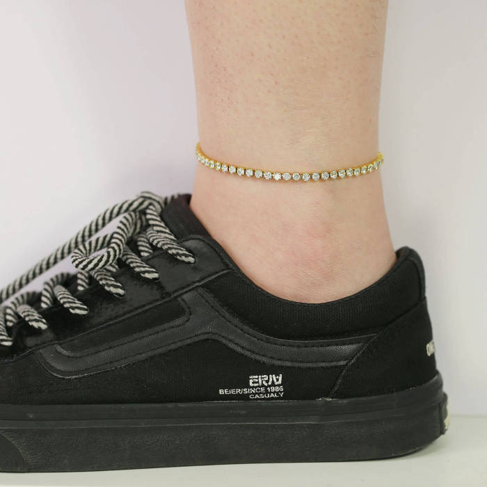 Wholesale Stainless Steel Diamond Tennis Bracelet Anklet