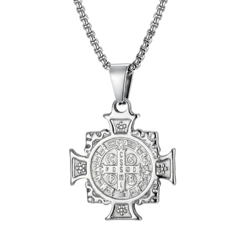 Wholesale Stainless Steel St. Benedict Medal Necklace