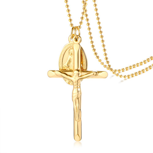 Wholesale Stainless Steel Virgin Mary Necklace with Cross