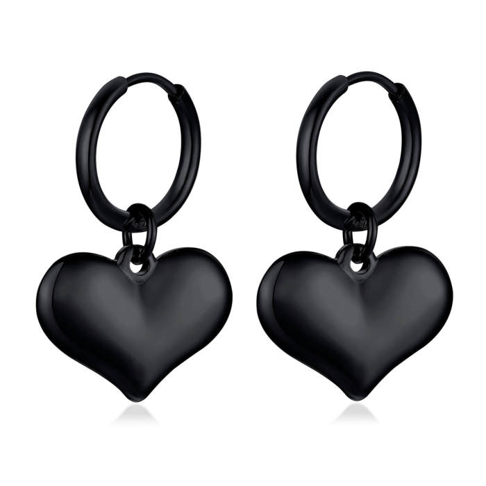 Wholesale Stainless Steel Heart Hoop Earrings