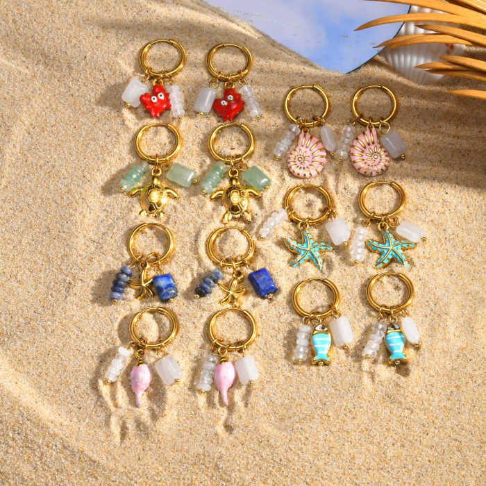 Wholesale Stainless Steel Marine Hoop Earrings