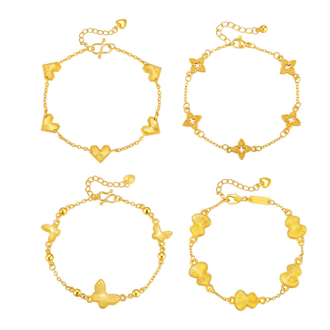 Wholesale Brass Gold Plated Bracelet Set