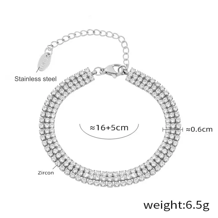 Wholesale Stainless Steel Gold Plated CZ Tennis Bracelet