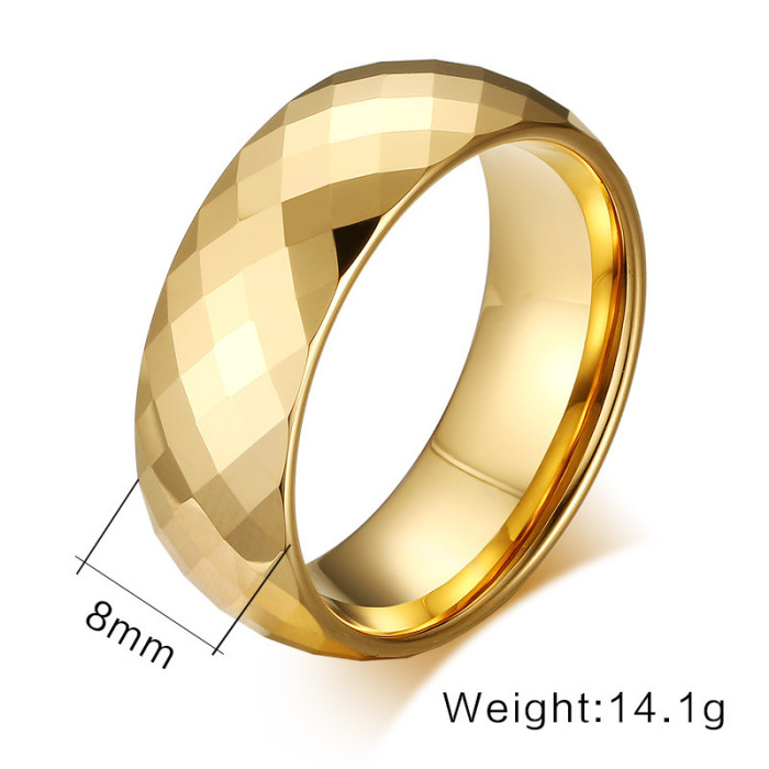 Wholesale Diamond Faceted Tungsten Wedding Bands