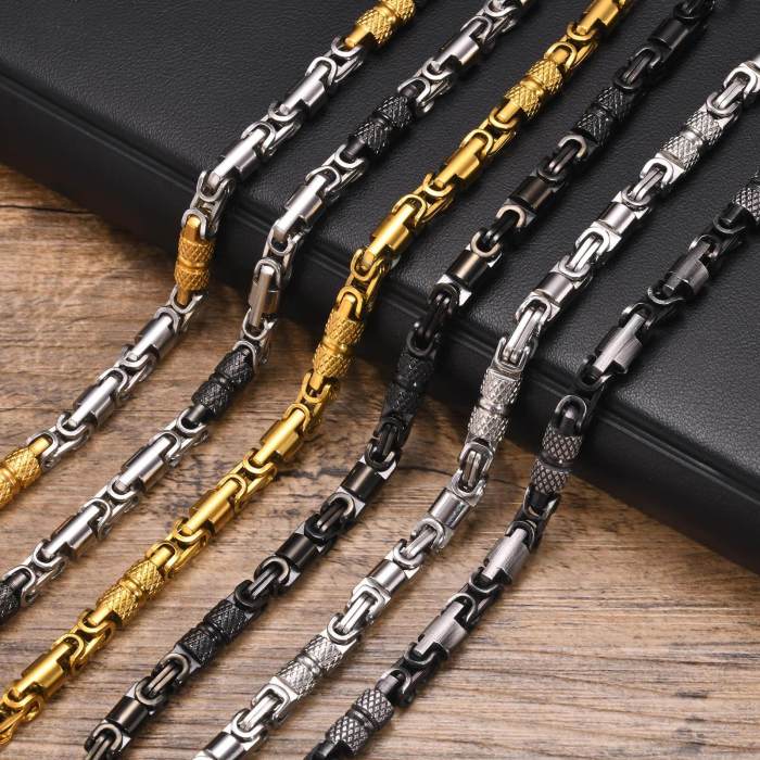 Wholesale Stainless Steel Byzantine Chain Bracelet