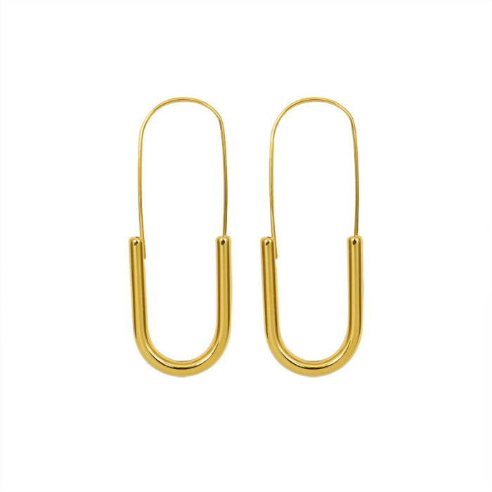 Wholesale Stainless Steel Gold U Hoop Earrings